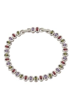 Platinum Plated Silver Tennis Bracelet Crystal Hypoallergenic & Waterproof